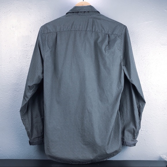 Microdot Dark Grey Button Down Shirt - Picture 3 of 4